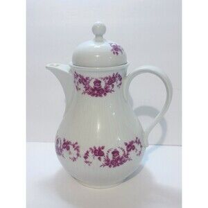 Vintage Seltmann Weiden Bavaria Coffee Pot Pink Floral 3122 W Germany